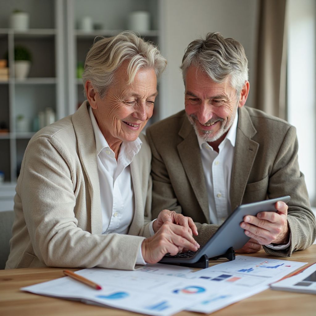Senior couple planning retirement